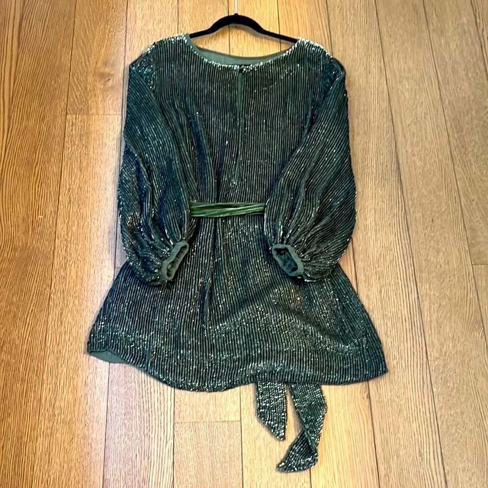 Retrofete Grace Green Sequin Dress Size XS